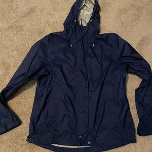 LL Bean women’s rain jacket in light navy, size M